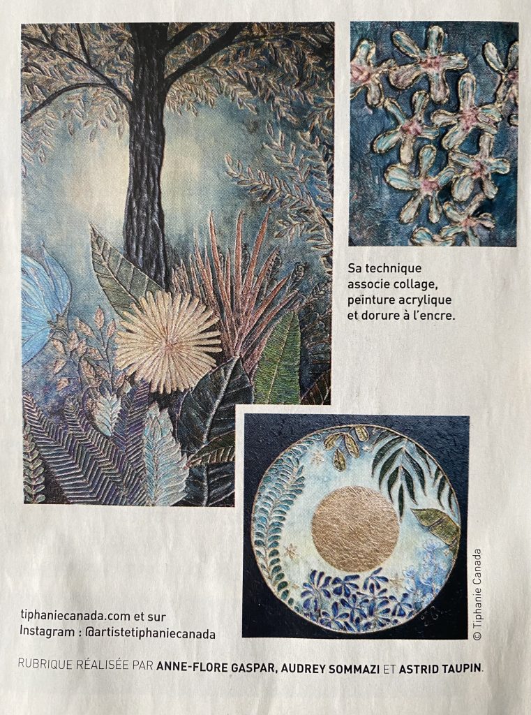 extrait de visuels d'oeuvres de Tiphanie Canada dans le magasine Art & Décoration