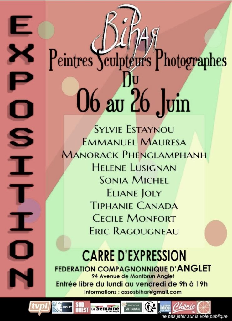 affiche Bihar exposition collective chez les compagnons