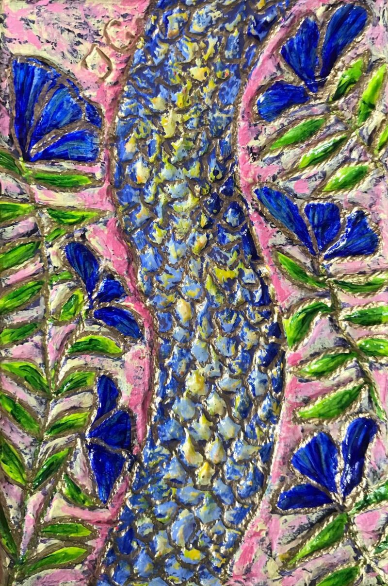 Snake & blue flowers