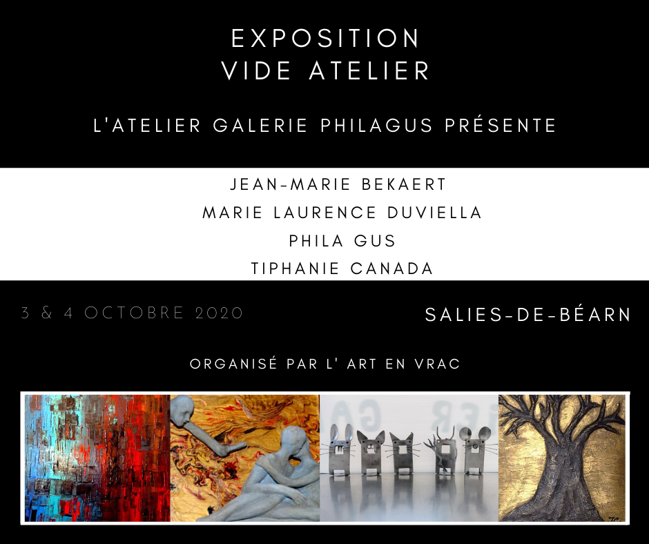 affiche exposition collective Philagus Tiphanie Canada à Salies de béarn