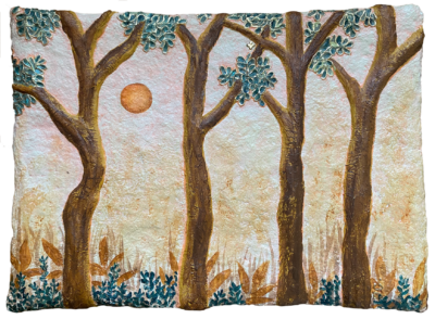 Tableau bas-relief "À la lisière"